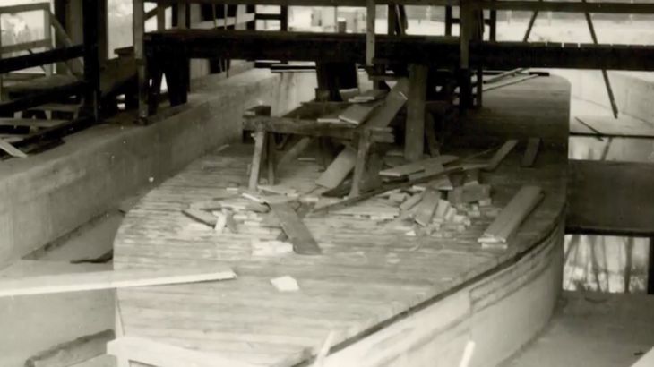 Building site of the Tirol Log Flume station from inside