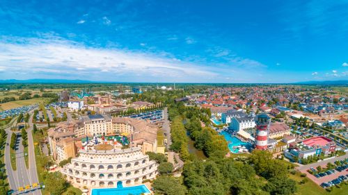 Luftaufnahme der Europa-Park Hotels